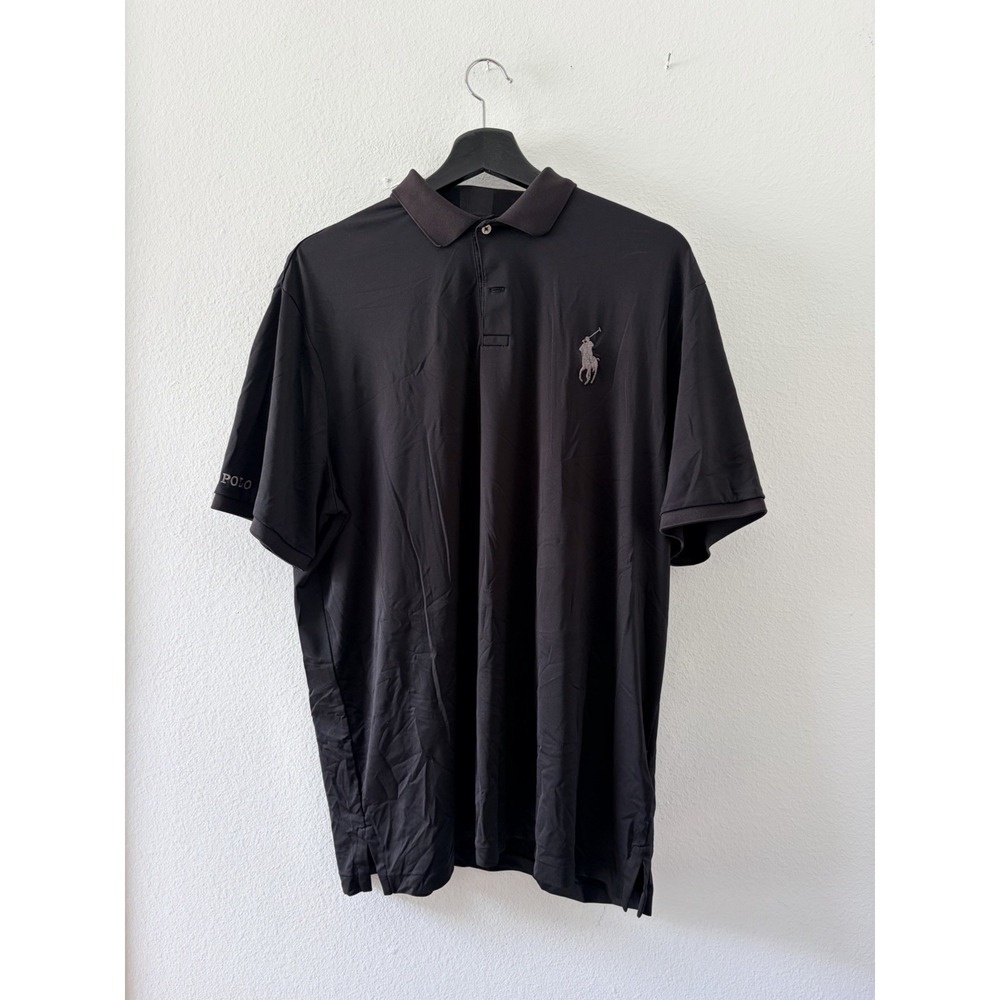 Polo Ralph Lauren Mens Polo Shirt L Black Classic Fit Short Sleeve